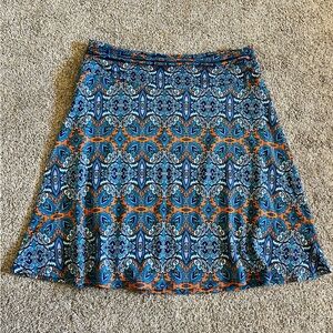 Dakini Blue & Orange Wanderlust Printed Women’s Skirt Small